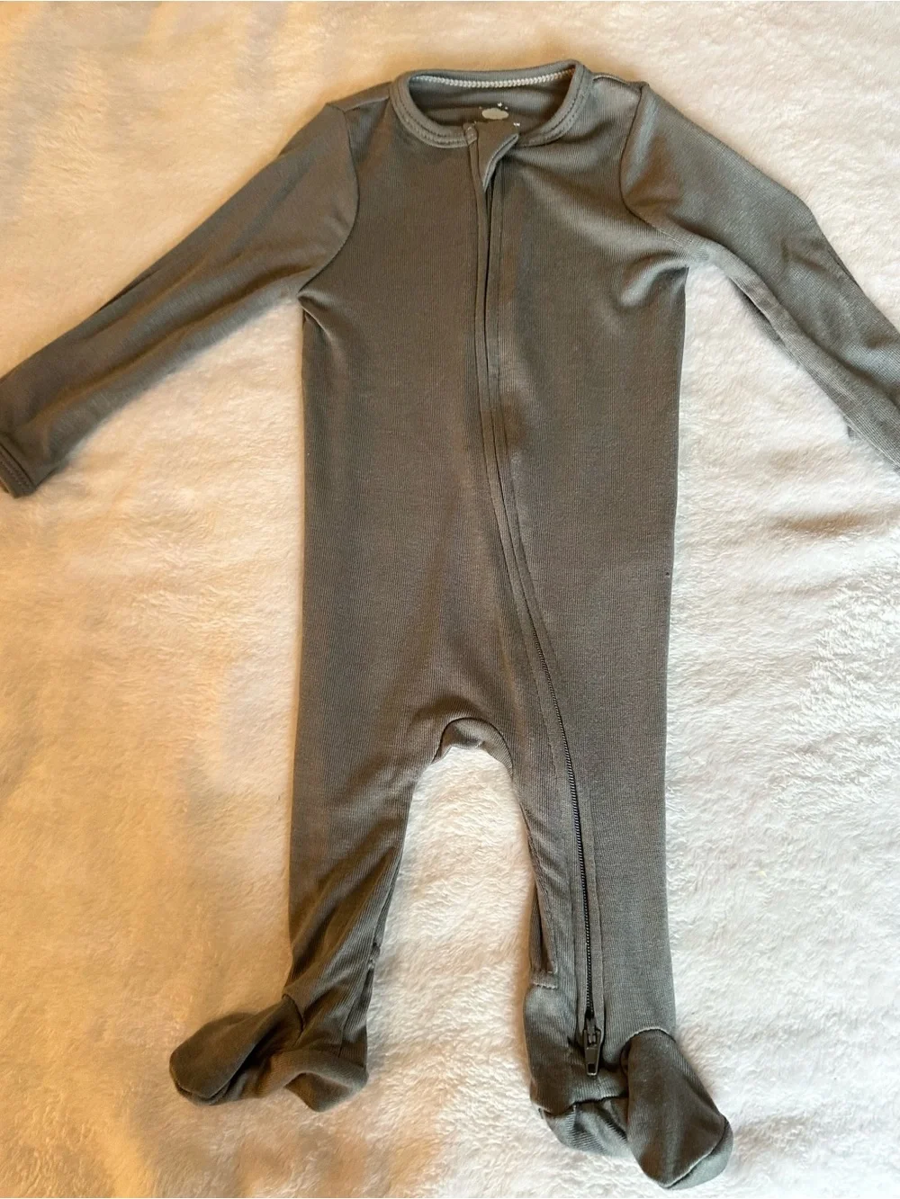 cloud island Gray Long-Sleeve Footed One-Piece Pajama